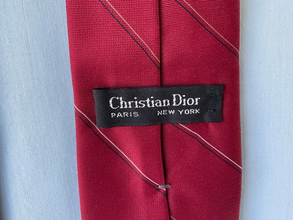 Christian Dior Necktie Deep Red Tie with narrow S… - image 6