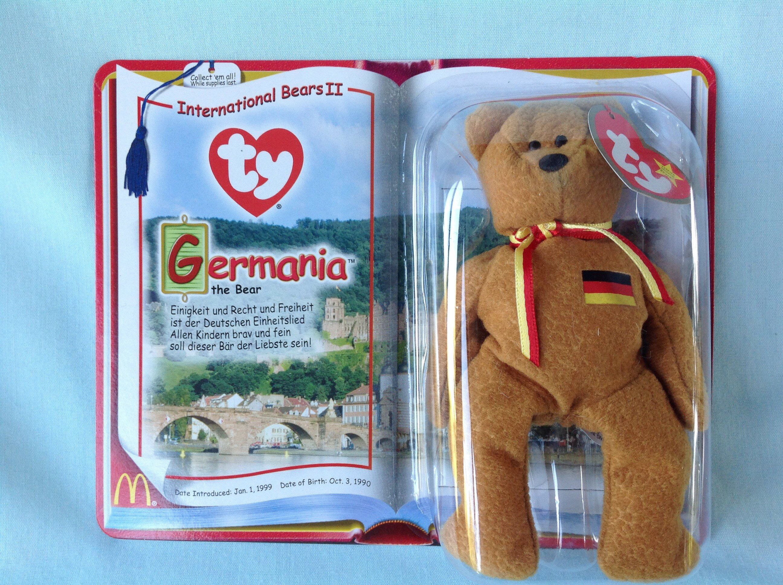Bear German Country 1990 Birthday 1999 RARE for sale online Ty Beanie Baby Germania 