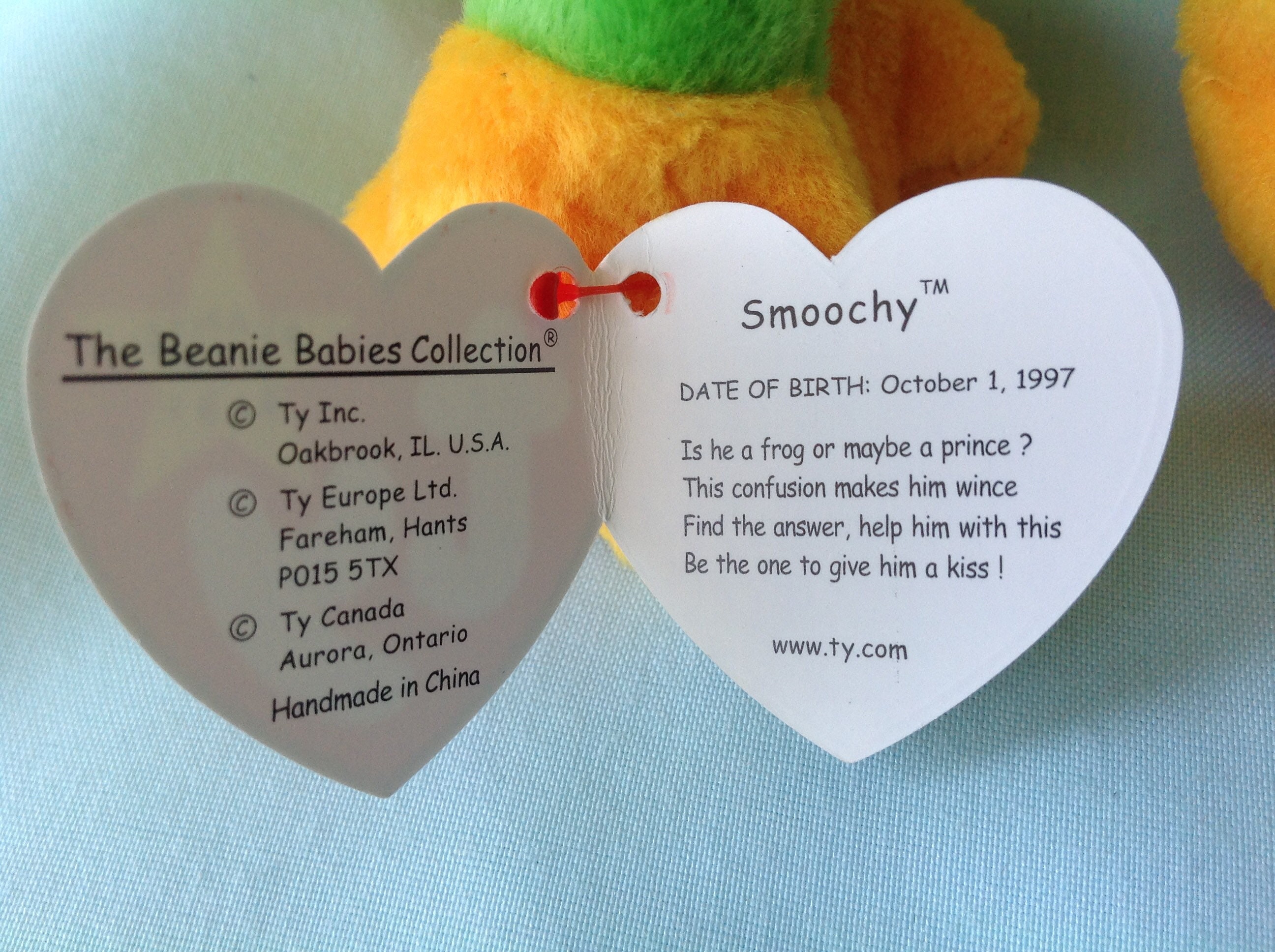 Smoochy beanie baby tag errors deals