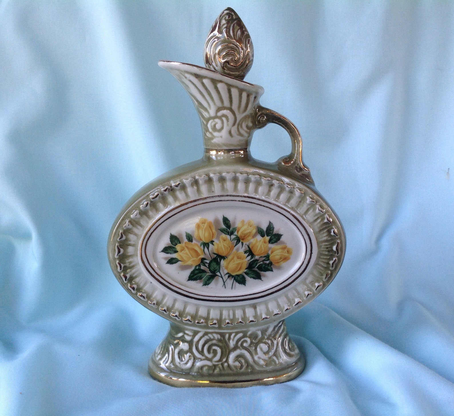 Jim Beam Yellow Roses Decanter Genuine Regal China 1969 Etsy