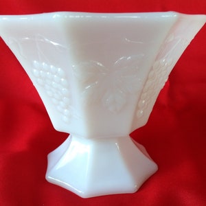 Milk glass Compote, Fruit Bowl, Planter Milk Glass Candy Dish Anchor Hocking Milk Glass