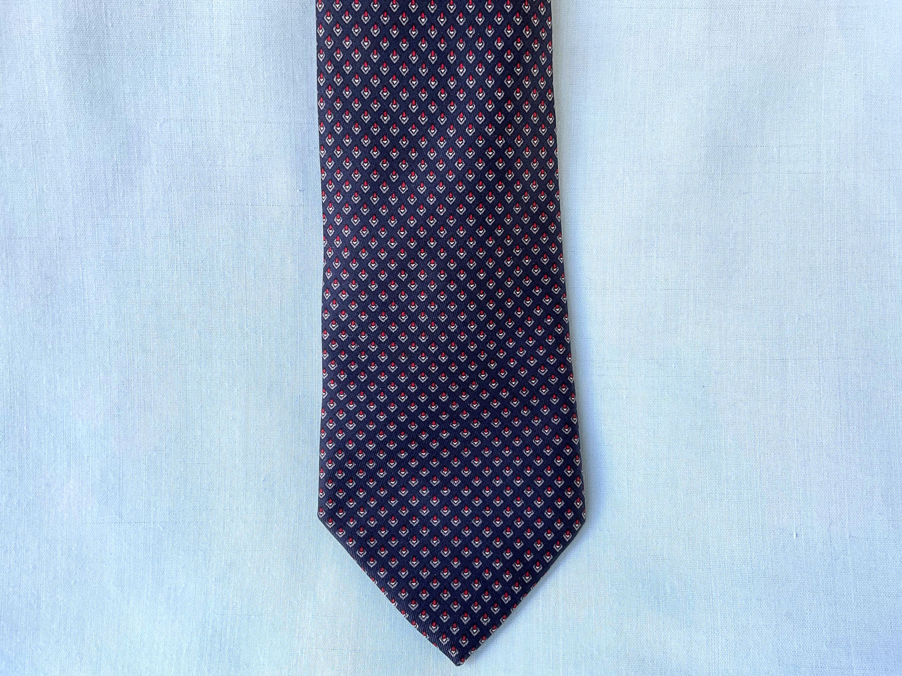 New Traditions Navy Blue With Pattern Necktie - Etsy