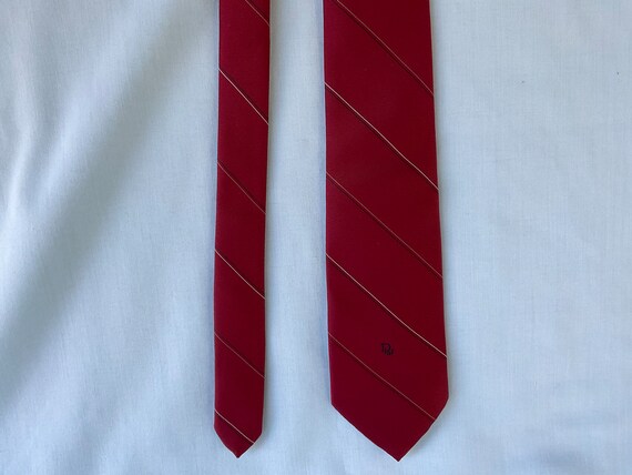 Christian Dior Necktie Deep Red Tie with narrow S… - image 4