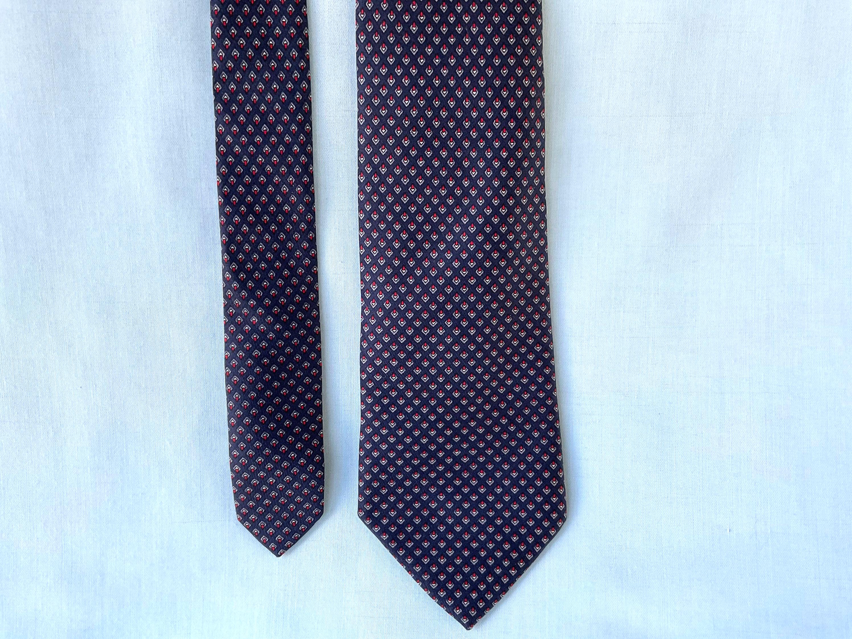 New Traditions Navy Blue With Pattern Necktie - Etsy