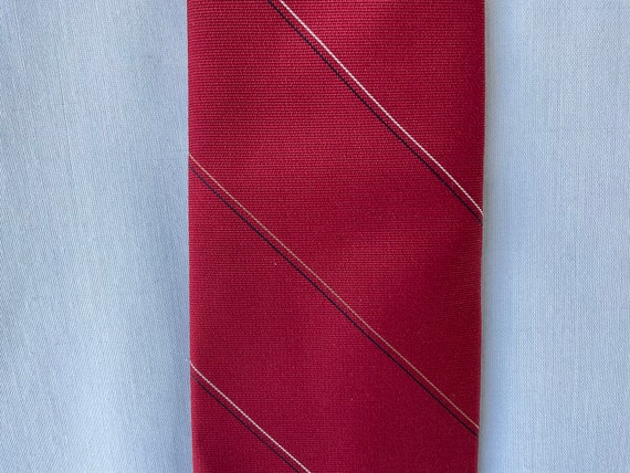 Christian Dior Necktie Deep Red Tie with narrow S… - image 3