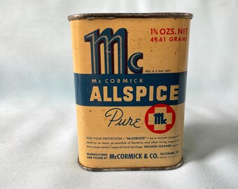 Mccormick Bee Brand Spice Tin Allspice Vintage Spice Tin - Etsy
