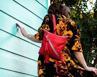 Glazerr Tassel Backpack - Red