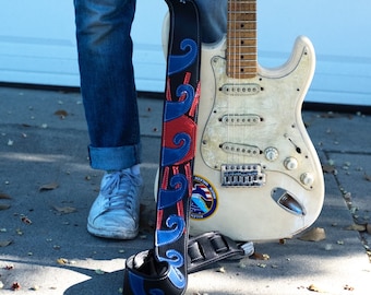 The Great Wave Guitar Strap