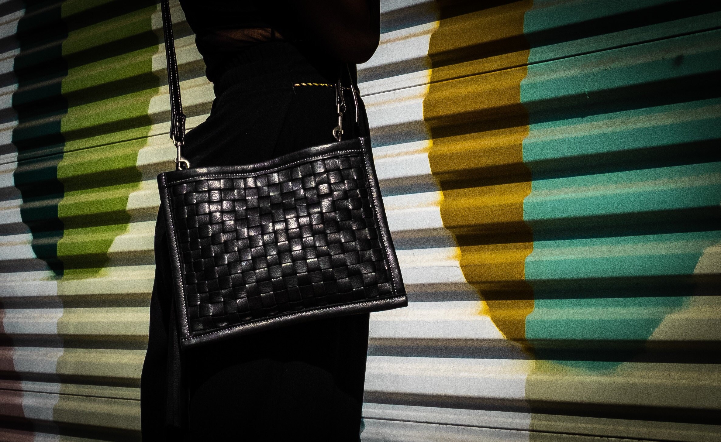 STEVIE PLEATED WOVEN CLUTCH main image 1