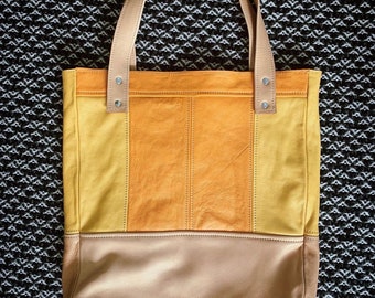 Eleanor Tote - Tan & Yellow