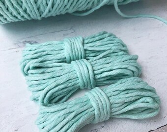 3mm MINT Cotton String MINI BUNDLE, 5 Yards of Cotton String, 15 Ft Cotton String, Cotton String, Macrame String, Weaving String