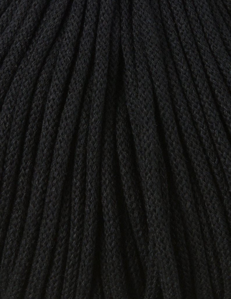 5mm Black Cotton Cord 108 yards 100 meters chunky yarn macrame cord cotton rope Bobbiny
