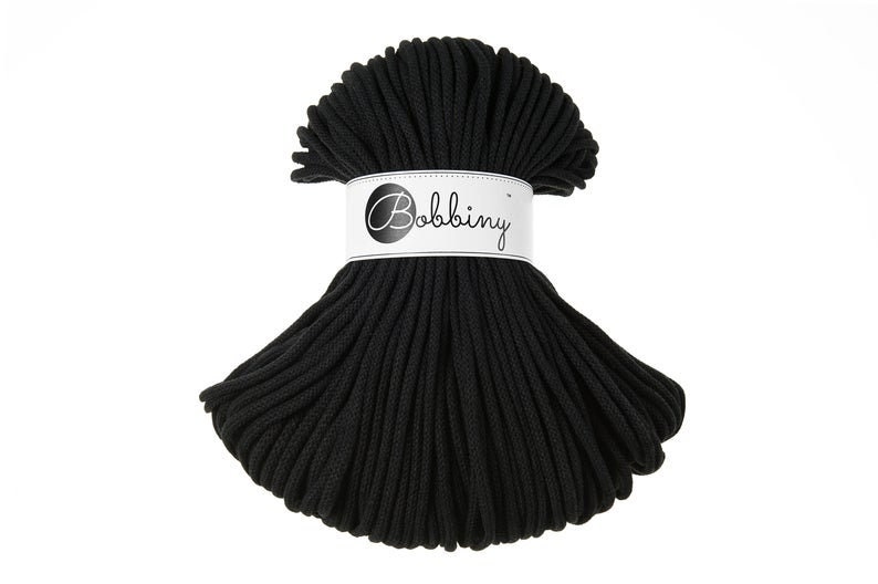 5mm Black Cotton Cord 108 yards 100 meters chunky yarn macrame cord cotton rope Bobbiny