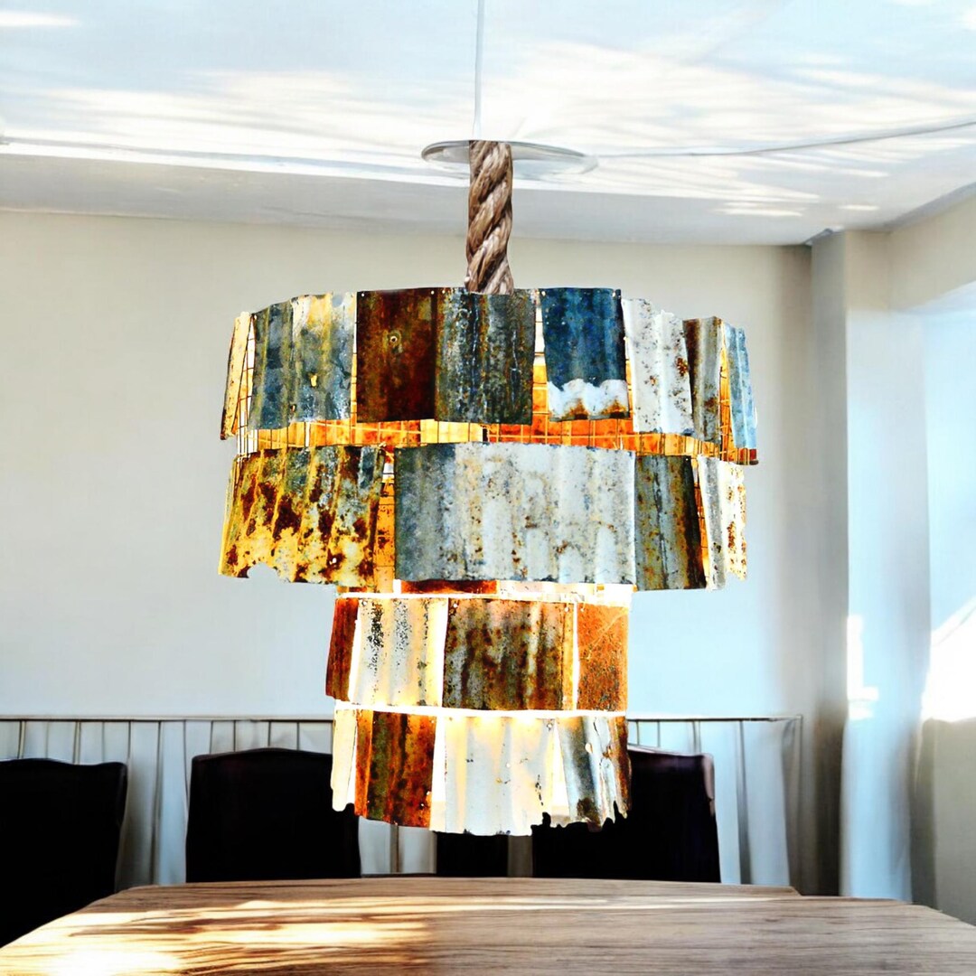Industrial Metal Two Tier Chandelier Farmhouse Chandelier Lighting ...