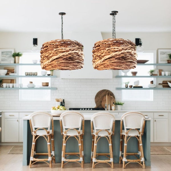 Pendant Light Rustic Twig Design, Unique Handcrafted Lighting for Home Decor, Perfect Housewarming Gift