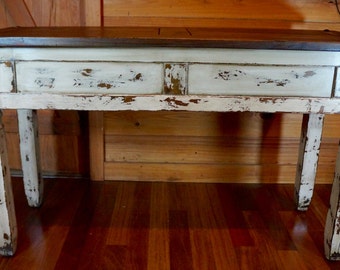 Rustic Distressed Farmhouse Sofa Table, Media Table, Rustic Console Table