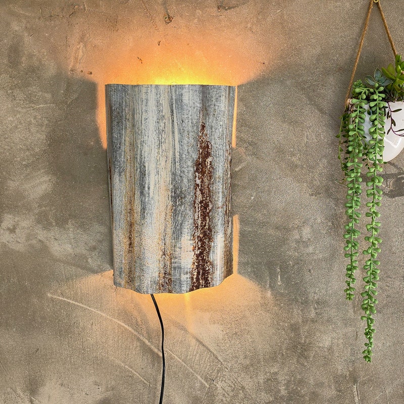 Rustic Wall Sconce - Etsy - Rustic Metal Sconce Lighting Fixtures