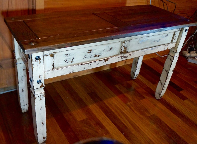 Rustic Distressed Farmhouse Sofa Table, Media Table, Rustic Console
