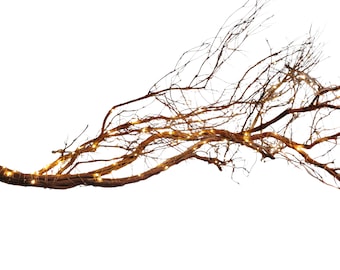 4 foot Brown Led Lighted Tree Branch for Weddings and Events, Illuminated Rustic Tree Branch Chandelier.