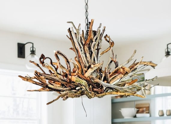 Rustic Driftwood Chandelier Wilder Dark Large 9 Light Branch