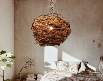 Shilo Little Twig Branch Sphere Chandelier | Branch Chandelier | Rustic Ball Pendant | Orb Light | Boho | Farmhouse | Decor