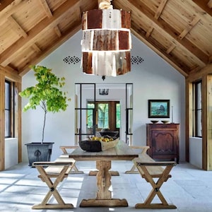 Rustic Heritage Metal Pendant light,  Corrugated Metal Pendant Light, Pendant Light, Metal Pendant Light