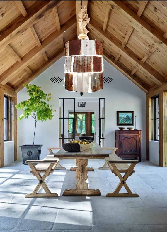Rustic metal pendant light discount