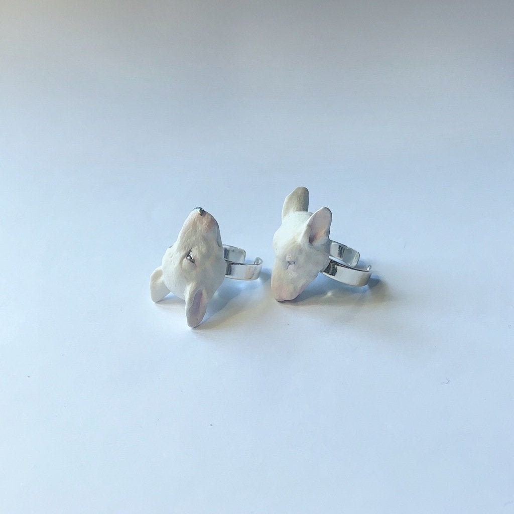 Bull Terrier ring / dog ring / polymer clay ring / polymer Etsy