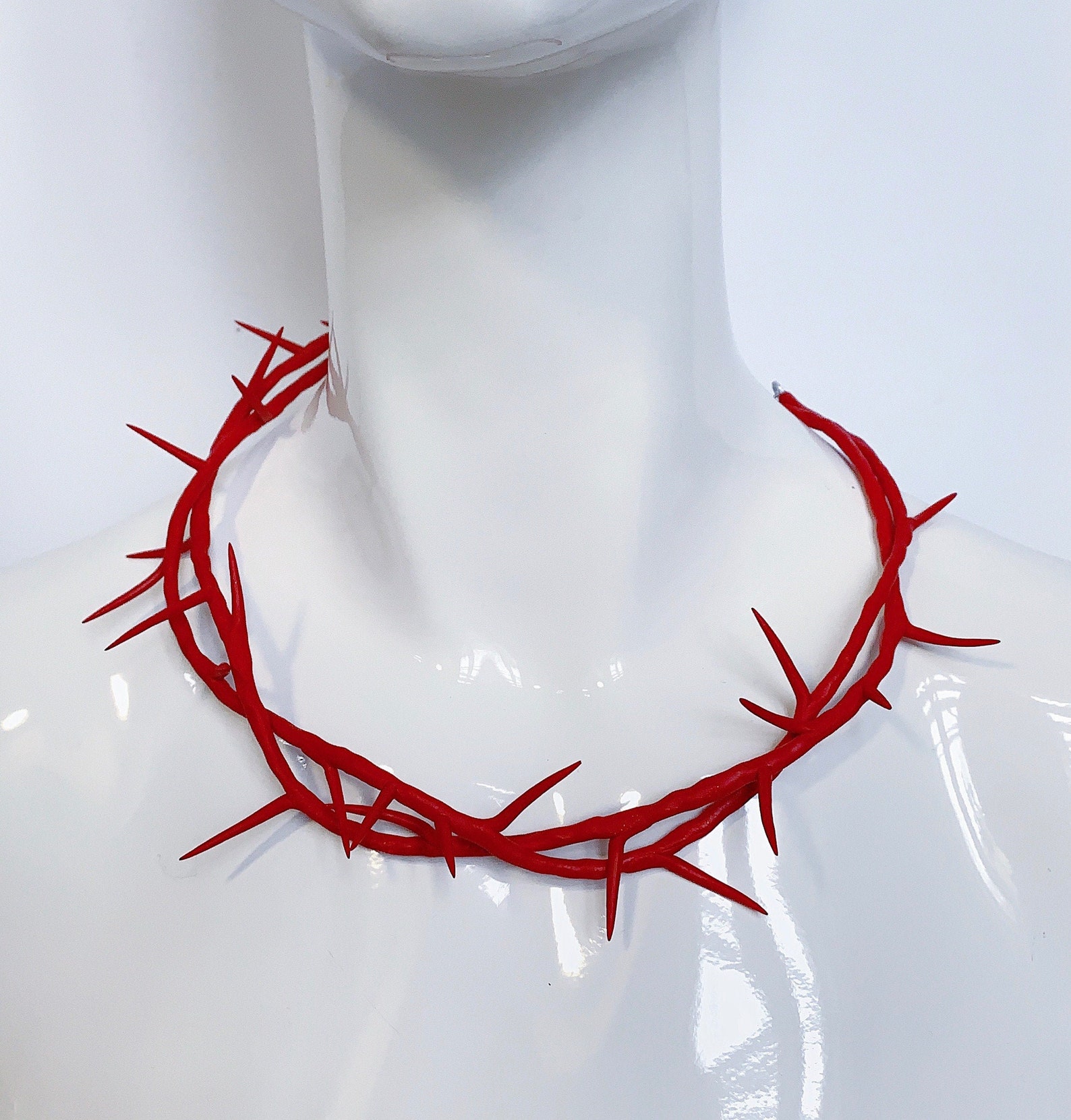 Thorn Choker / Red Crown of Thorns / Triple Thorn Brach / Etsy