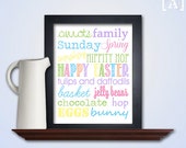Easter Subway Art Wall Art Printable -  Easter Word Art - Easter  Printable Art - Easter Art - Easter Decor