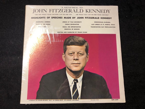 Memorial To John Fitzgerald Kennedy Album Highlights Of Etsy