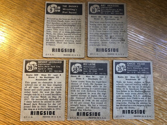 1951 Topps Ringside Other Sports Card Set - VCP Price Guide