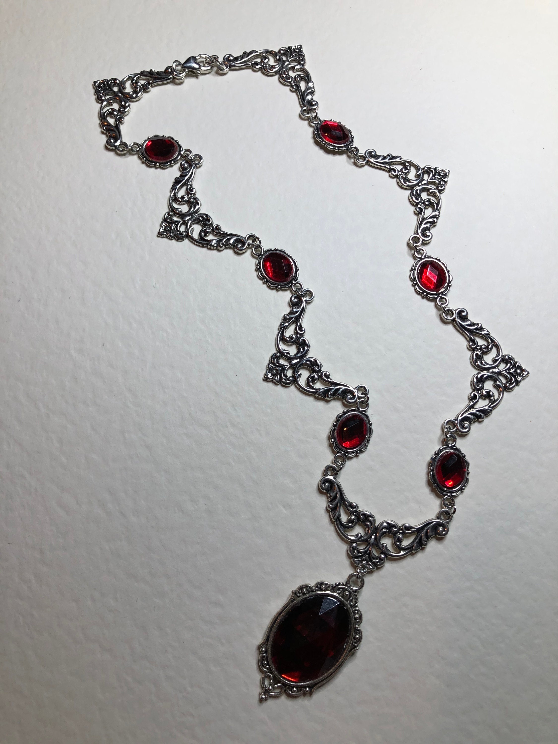 REGAL Filigree VICTORIAN Style Rich Red Acrylic Crystal Stones - Etsy ...