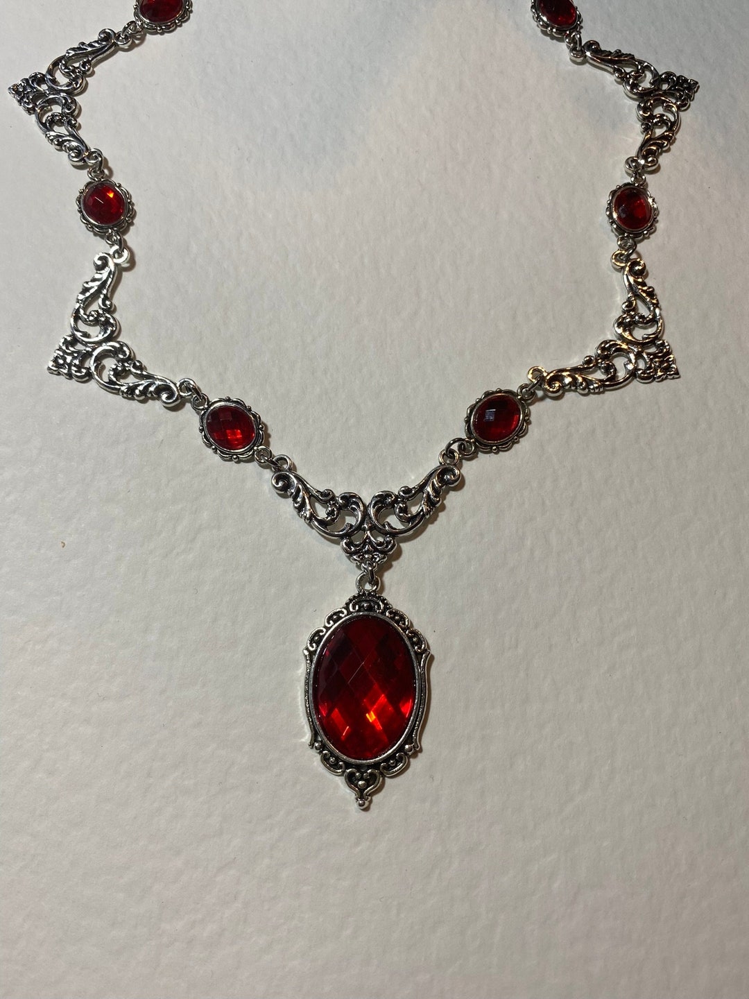 REGAL Filigree VICTORIAN Style Rich Red Acrylic Crystal Stones - Etsy UK
