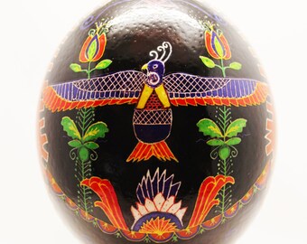 Pysanky, Eagle on Ostrich Egg, Ukrainian , Batik Egg