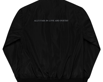 The Tortured Poets Department Black bomber jacket (unofficial fan merch-FRONT & BACK)