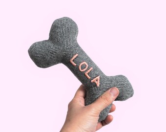 Dog Toy. Personalized Pet Toy with *PINK* Embroidered Name. Durable Dog Toys. Personalized Pet Gifts