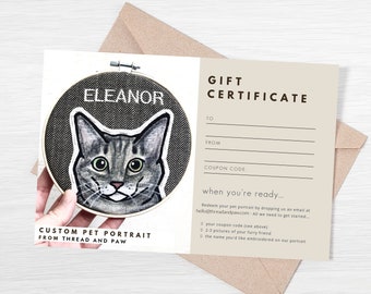 ONE (1) Custom Cat Portrait. Gift Certificate. Digital File