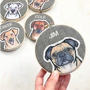 Embroidered Pet Portrait: Custom Pet Memorial Gift