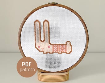 Cozy Cardigan White Rabbit Cross Stitch Pattern PDF