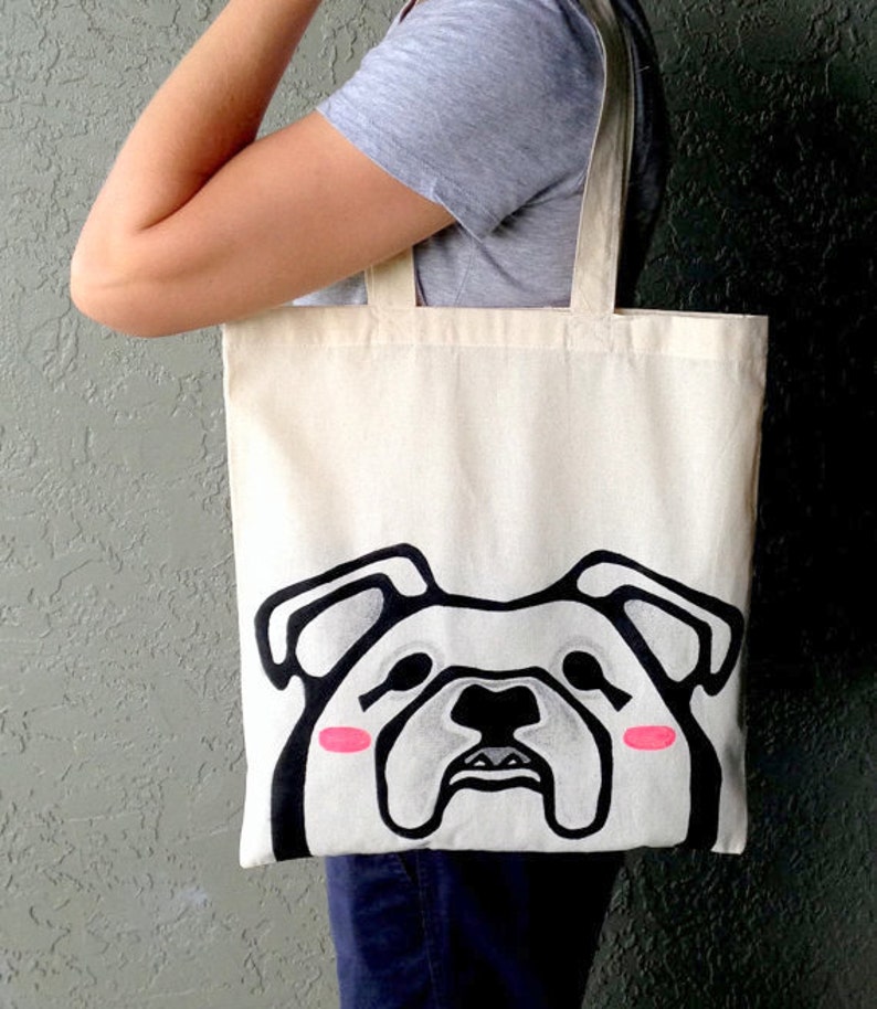 Bulldog Tote Bag English Bulldog Bag English Bulldog 100/% Cotton Tote Pet Lover Tote Bag Tote Bag