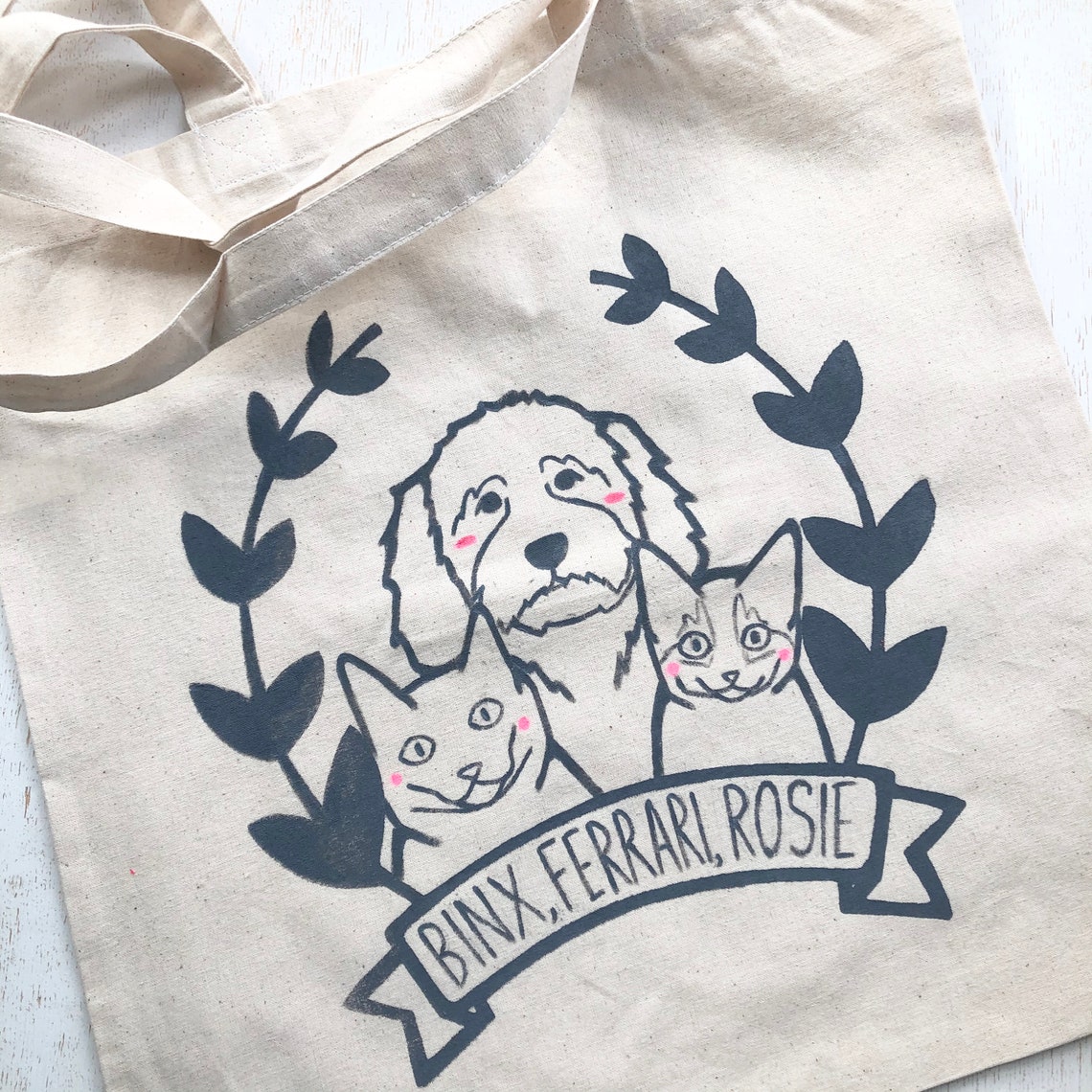 Custom Pet Tote Bag. Personalized Pet Tote Bag. Custom Pet Etsy