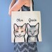Personalized Pet Tote Bag. Eco Friendly Canvas Tote. Custom Cat and Dog Portraits.