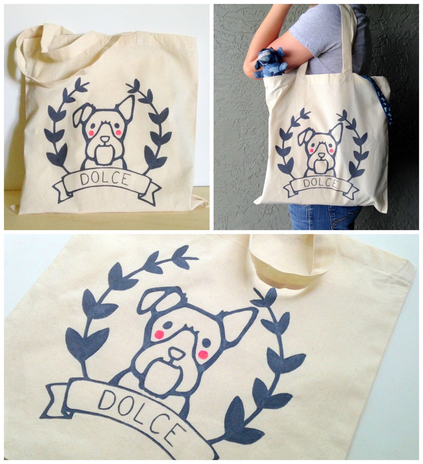 Custom Pet Tote Bag. Personalized Pet Tote Bag. Custom Pet Etsy