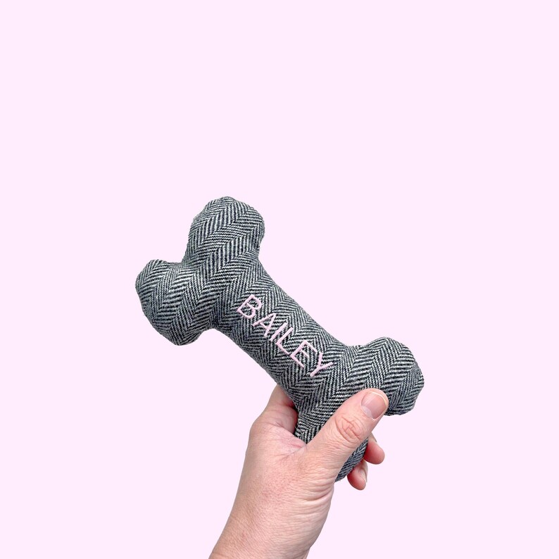 Dog Toy. Personalized Pet Toy with PINK Embroidered Name. Durable Dog Toys. Personalized Pet Gifts image 1