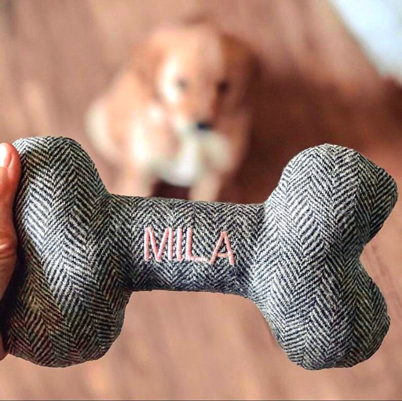 Dog Toy. Personalized Pet Toy With PINK Embroidered Name. Etsy
