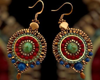 Vibrant Statement Earrings with Colorful Beads