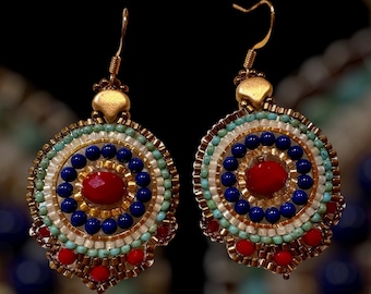 Handmade Brickstitch Colorful Earrings
