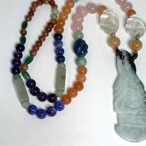 •INVOKE• lapis + tiger eye mixed metal necklace (18
