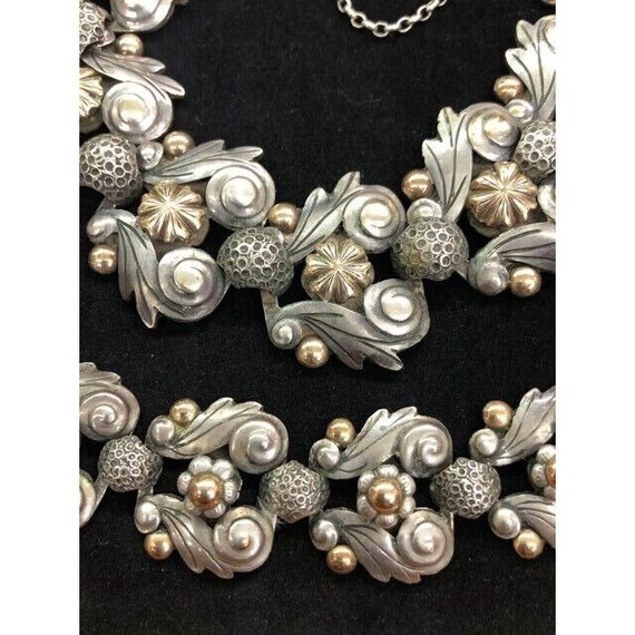 1930s Barcelona Spain Ornate Silver Link Necklace… - image 2